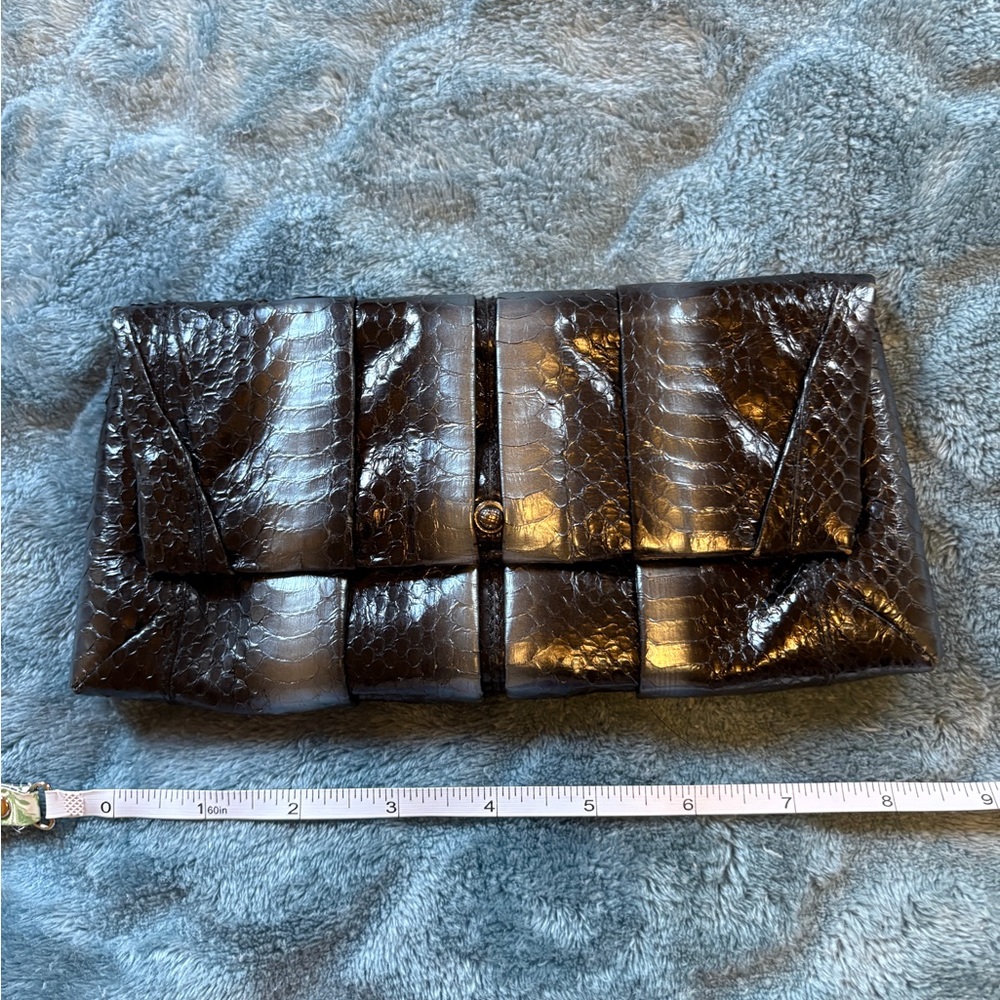 Layla Black& Gray Snakeskin Clutch